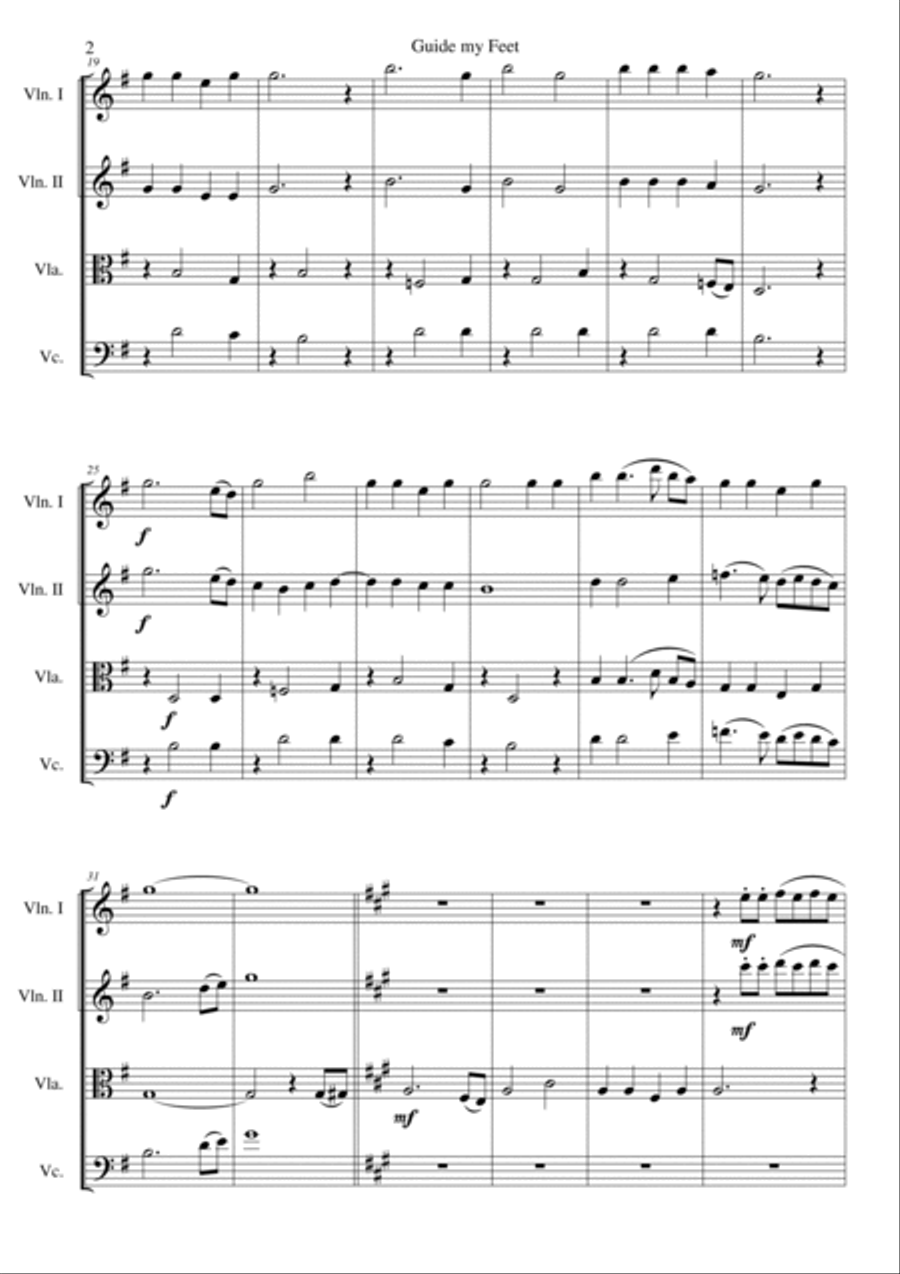 Guide my Feet for string quartet Guide my Feet for string quartet String Quartet scores gallery preview page 2