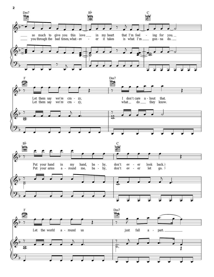 Nothing's Gonna Stop Us Now Piano, Vocal, Guitar scores gallery preview page 2