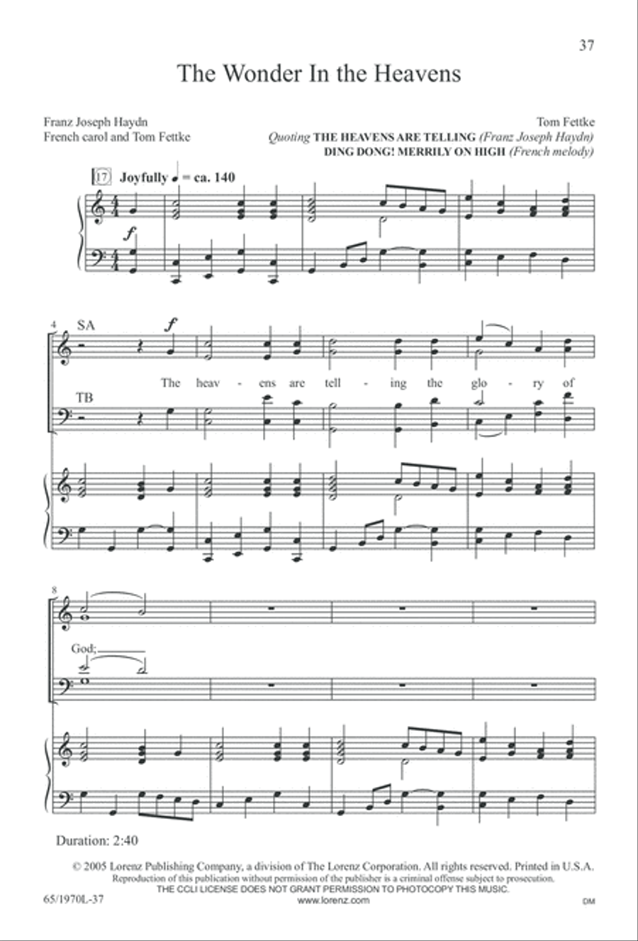 A Great and Mighty Wonder 4-Part scores gallery preview page 38