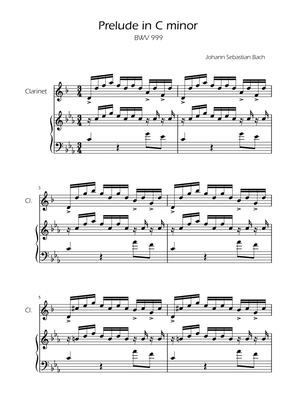 Prelude in C minor - BWV 999 - Clarinet