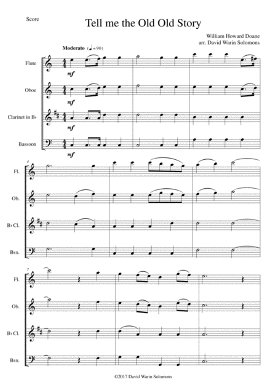 7 Songs of Glory for wind quartet Woodwind Quartet scores gallery preview page 1