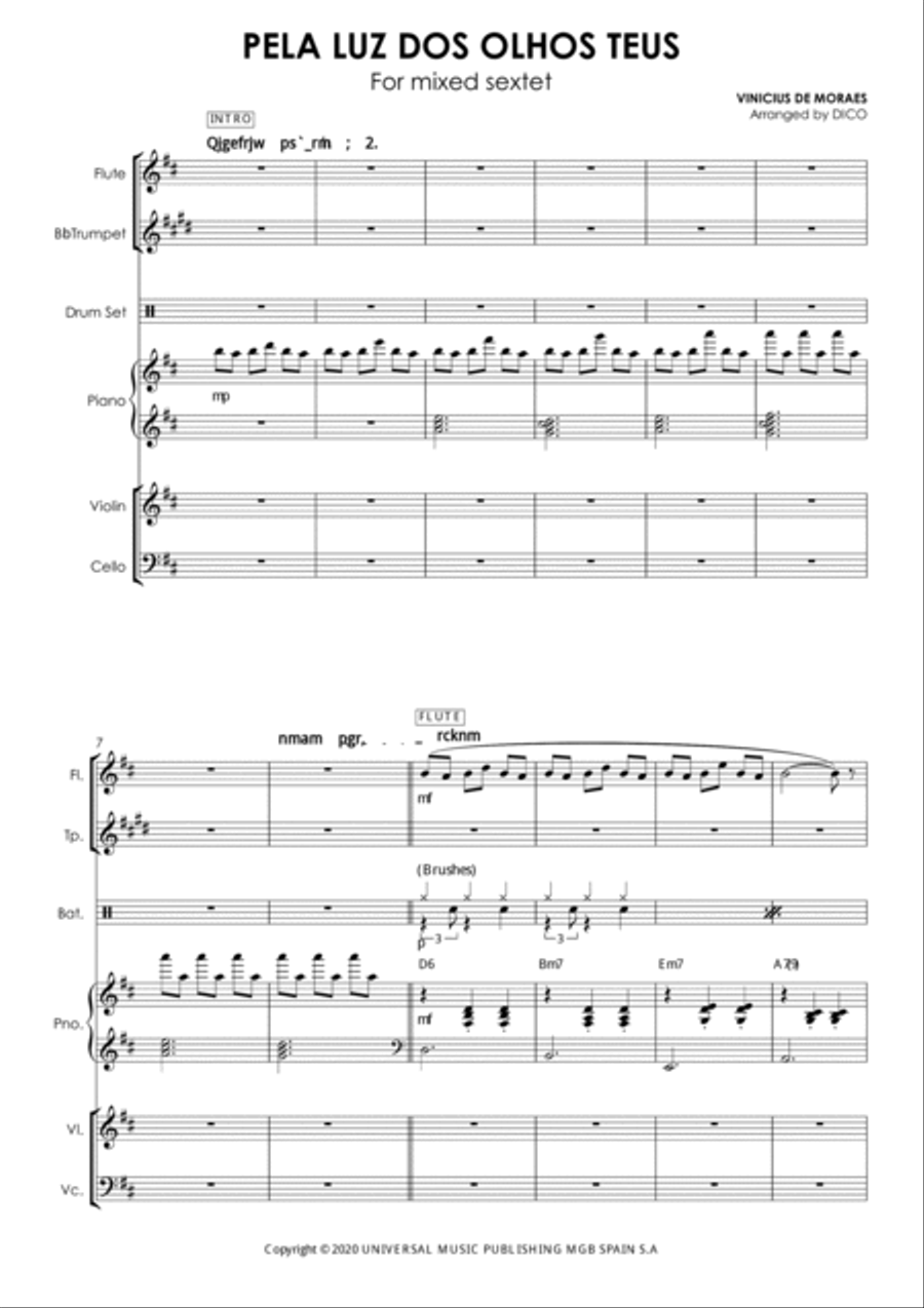 Pela Luz Dos Olhos Teus Small Ensemble scores gallery preview page 2