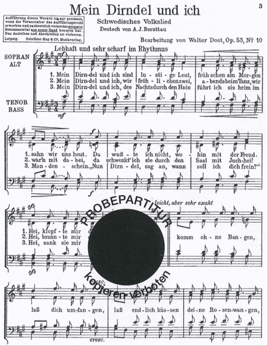 Mein Dirndel und ich Choir scores gallery preview page 1