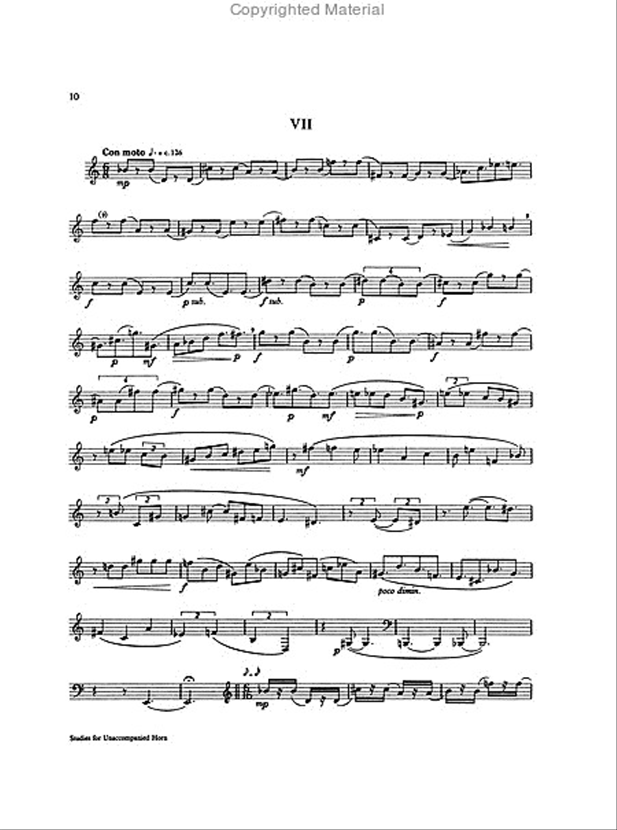 Studies for unaccompanied horn A Cappella scores gallery preview page 4