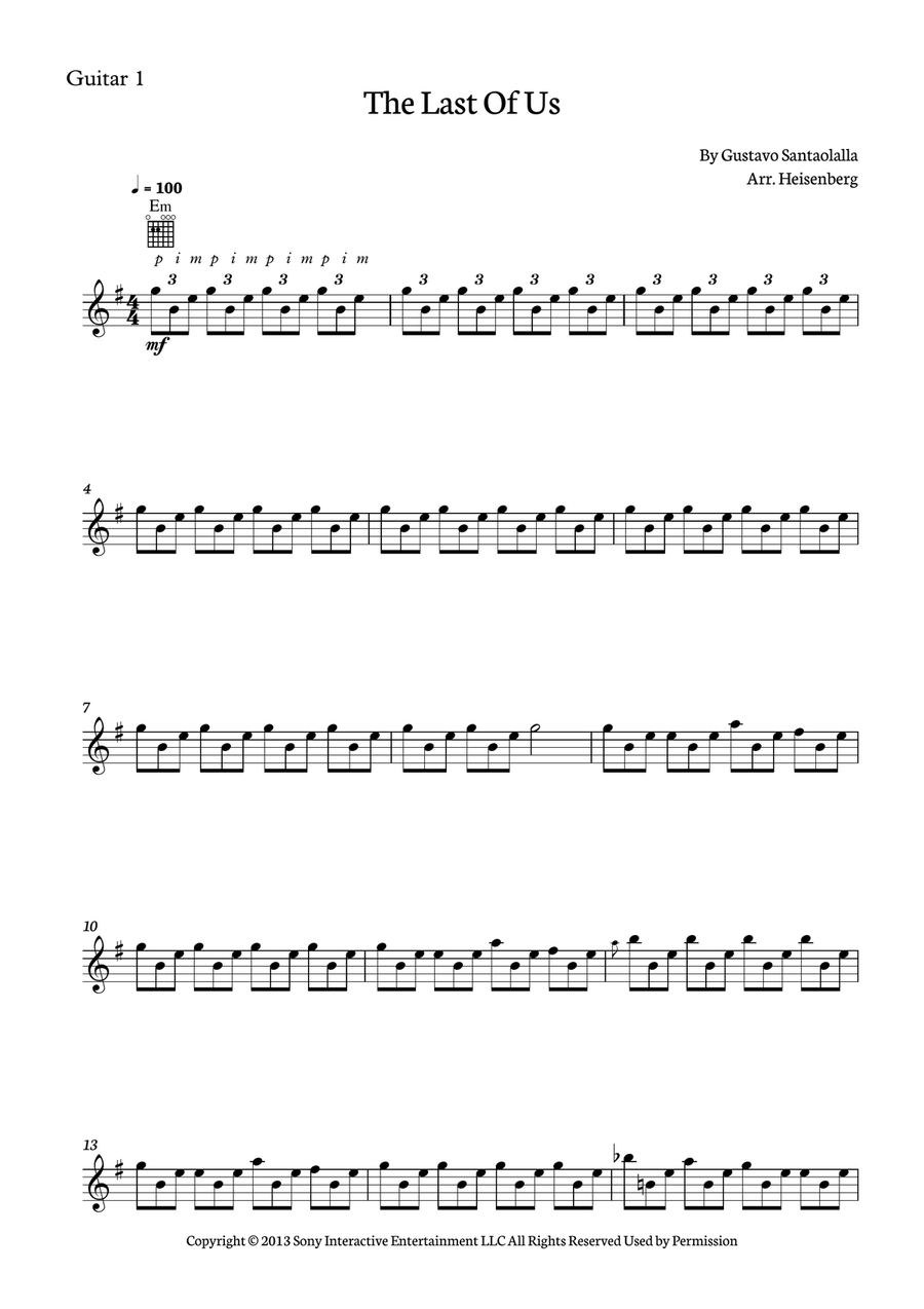 The Last Of Us Guitar Ensemble scores gallery preview page 6