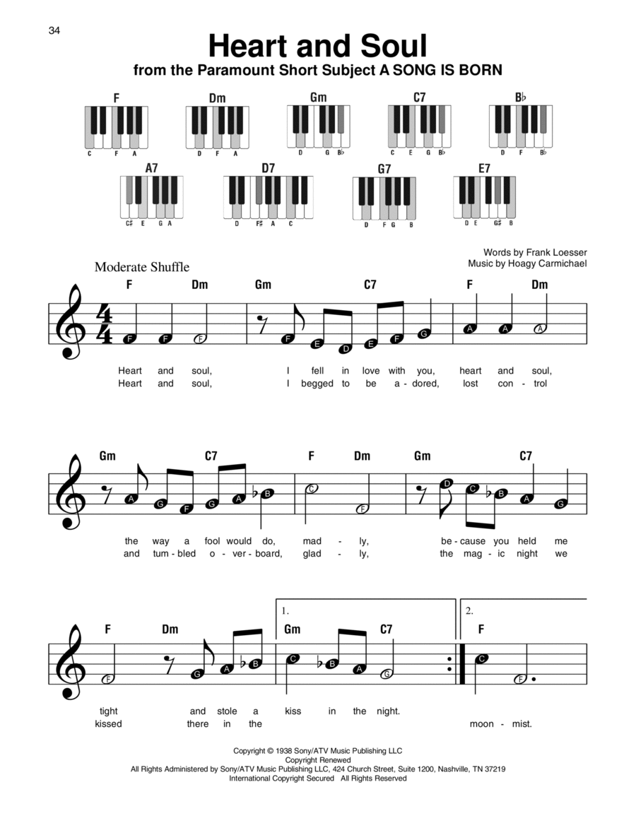 Heart And Soul Easy Piano scores gallery preview page 1