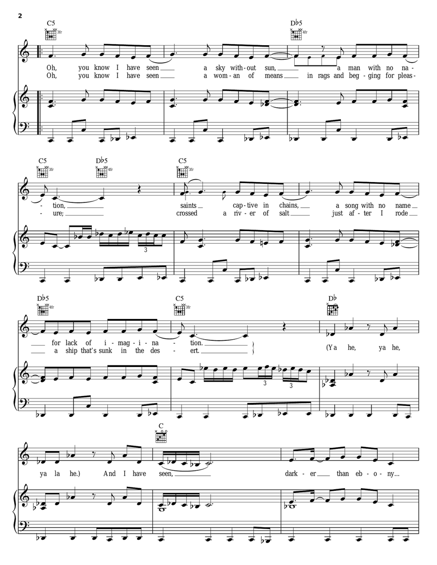 Eyes Like Yours (Ojos Asi) Piano, Vocal, Guitar scores gallery preview page 2