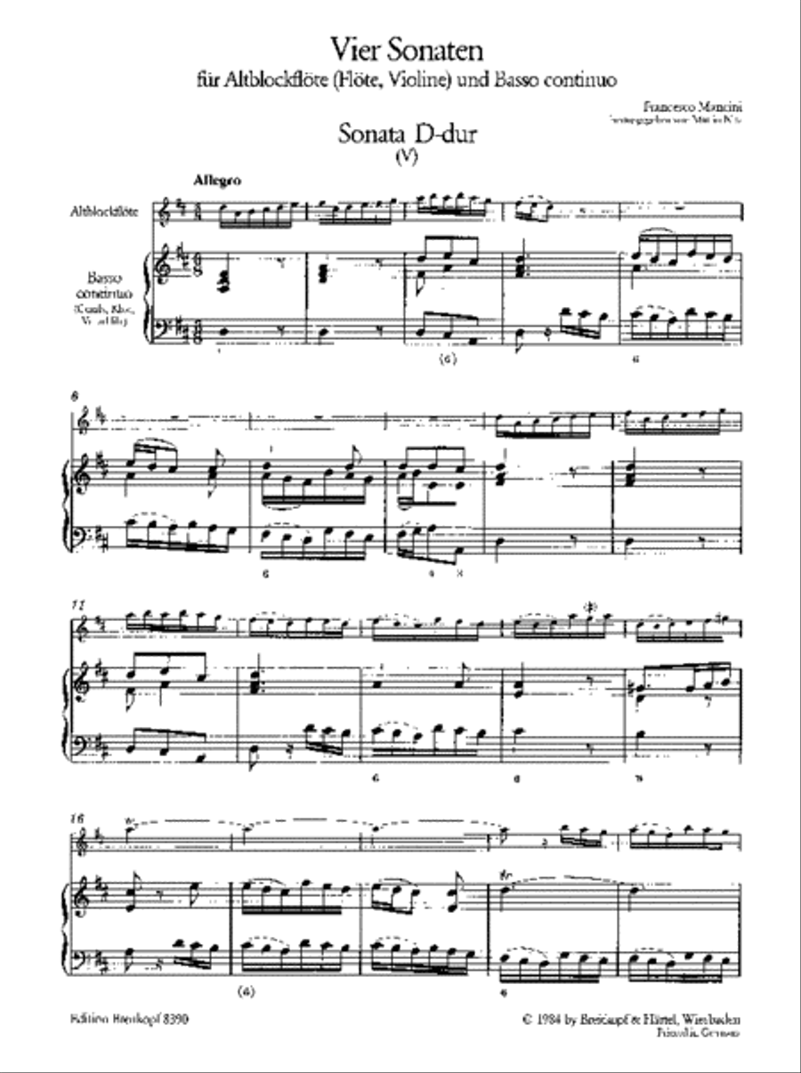 4 Sonatas Violin Solo scores gallery preview page 2