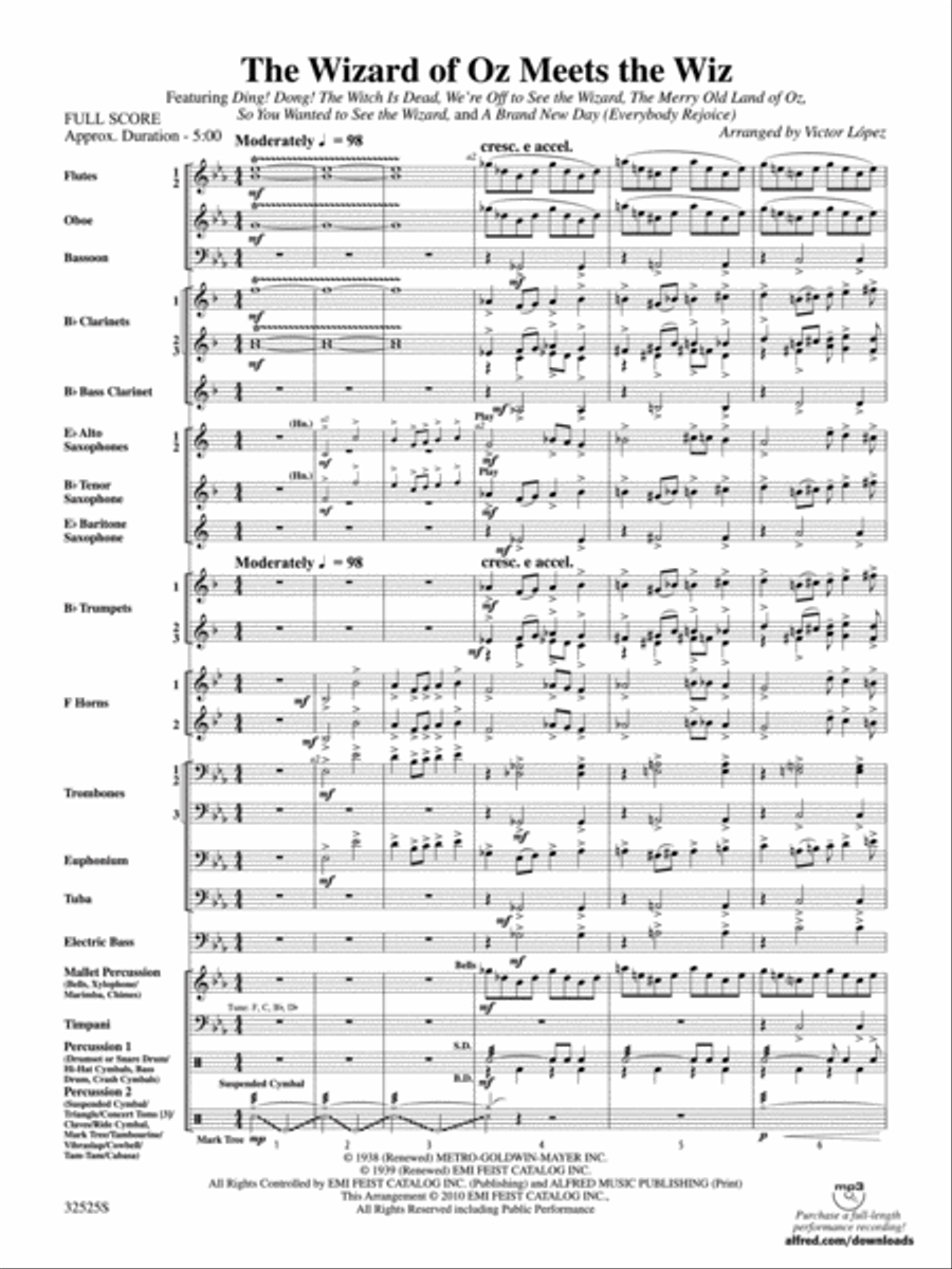 The Wizard of Oz Meets The Wiz Concert Band scores gallery preview page 2