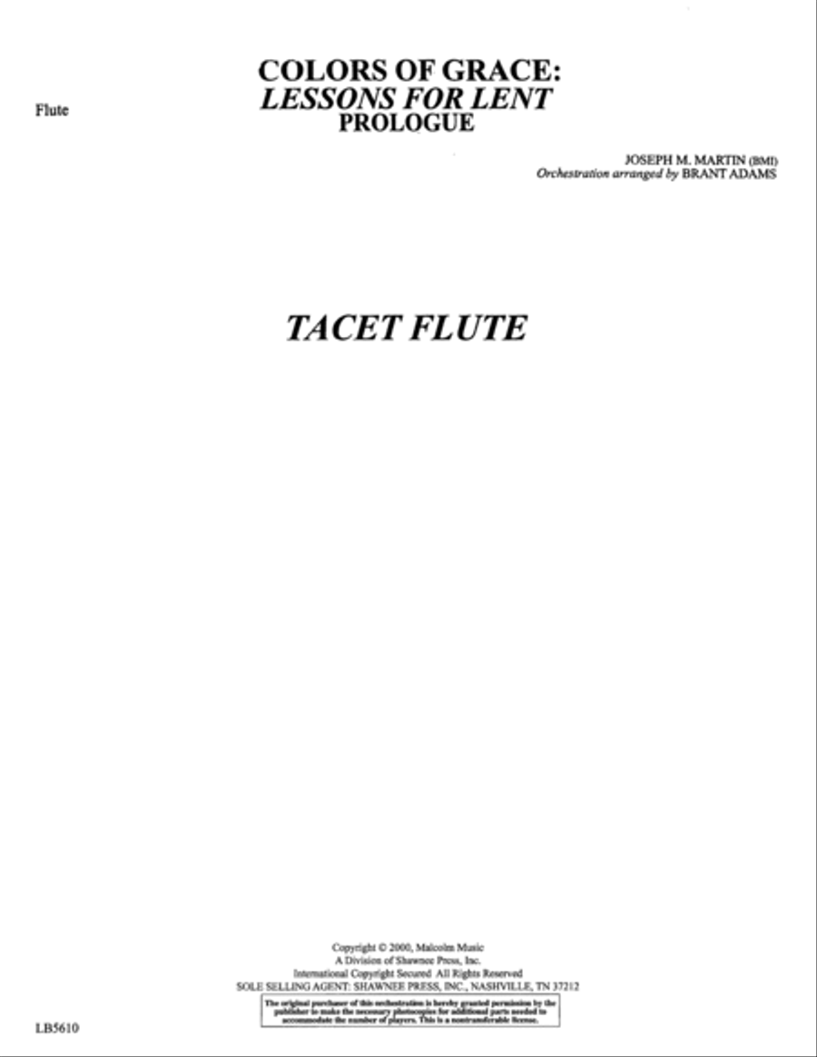 Colors of Grace - Lessons for Lent (New Edition) (Orchestra Accompaniment) - Flute 1 & 2 Choir scores gallery preview page 2