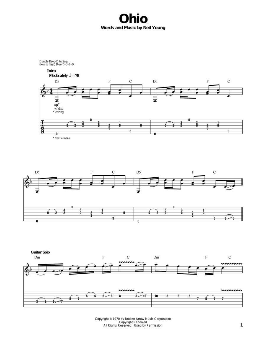 Ohio Ohio Acoustic Guitar scores gallery preview page 1