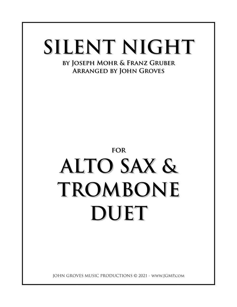 Silent Night - Alto Sax & Trombone Duet Trombone Duet scores gallery preview page 1