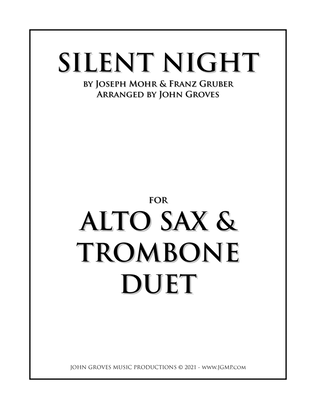 Book cover for Silent Night - Alto Sax & Trombone Duet