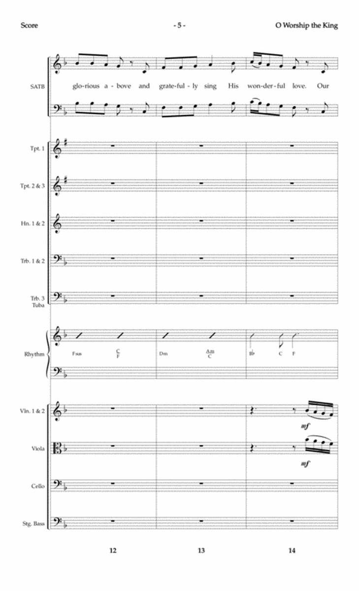 O Worship the King - Orchestral Score and Parts