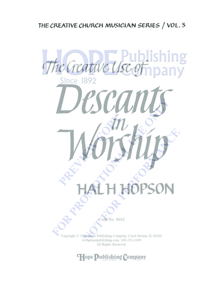 Creative Use of Descants in Worship, The (Vol. 3)