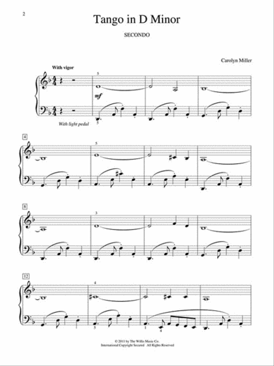 Tango in D Minor 1 Piano, 4-Hands scores gallery preview page 2