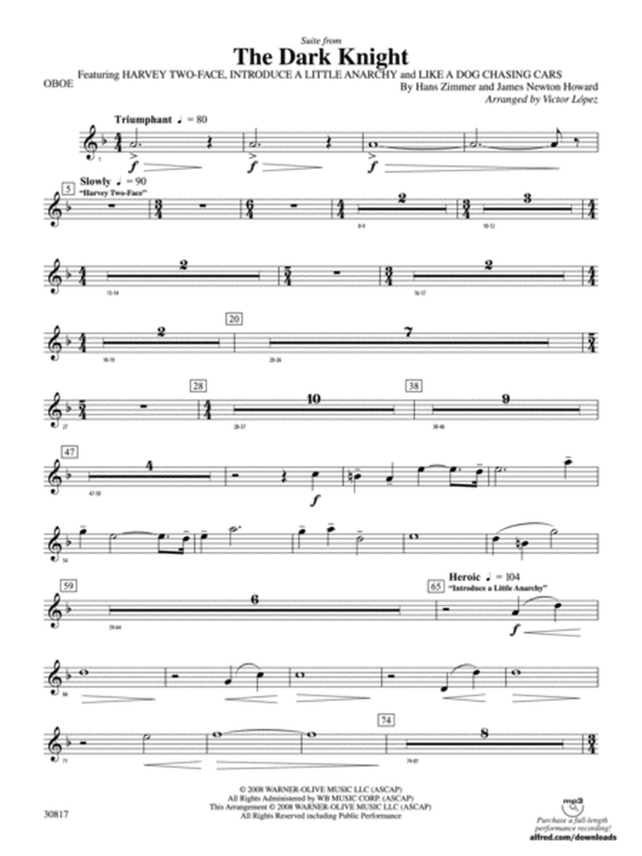 The Dark Knight, Suite from: Oboe