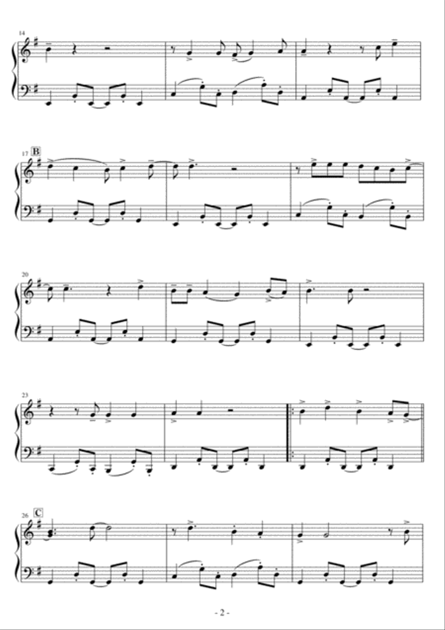Redemption Song Easy Piano scores gallery preview page 2