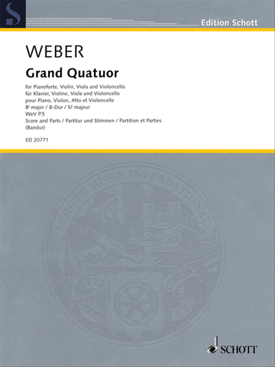 Grand Quatour in B-flat Major, WeV P.5 Piano Quartet scores gallery preview page 1