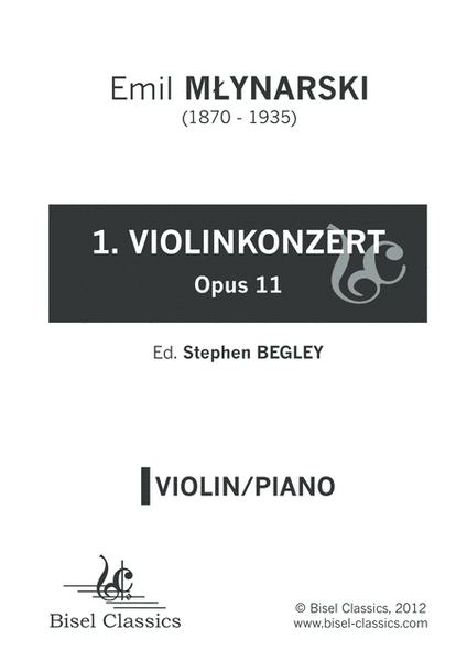 1. Violinkonzert, Opus 11 - Piano / Violin Score