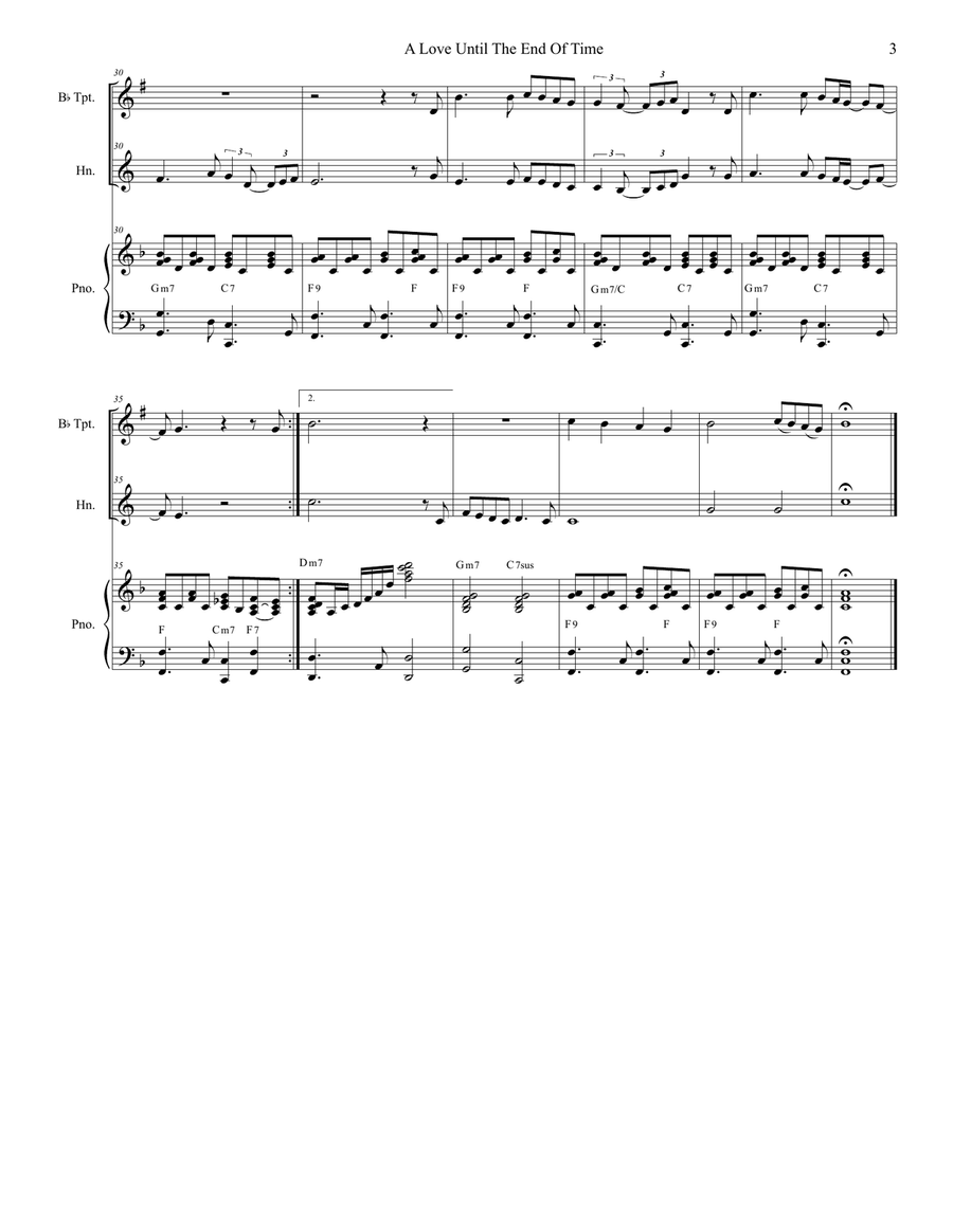 A Love Until The End Of Time Brass Duet scores gallery preview page 3