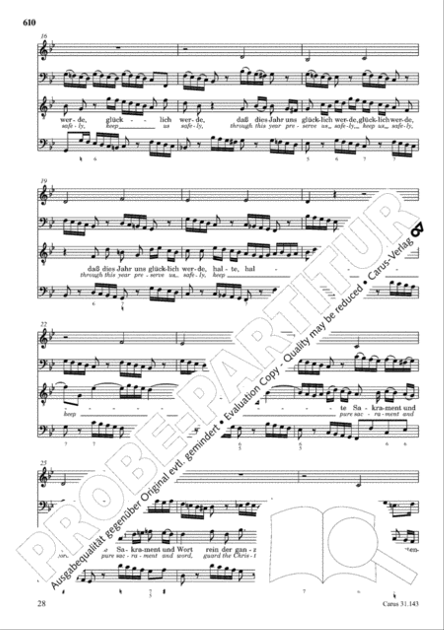 The Complete Sacred Vocal Works (Das geistliche Vokalwerk) Voice scores gallery preview page 610