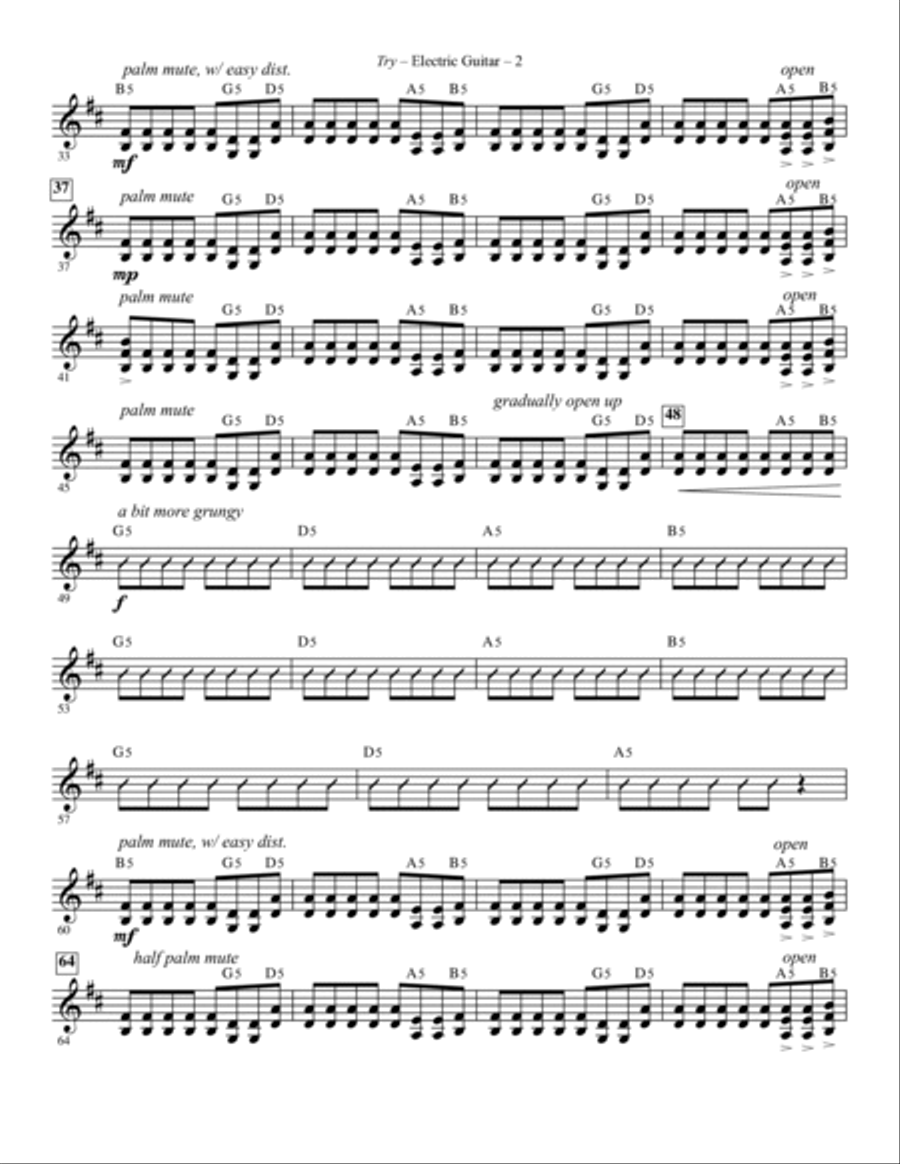 Try - Guitar Try - Guitar Choir scores gallery preview page 2