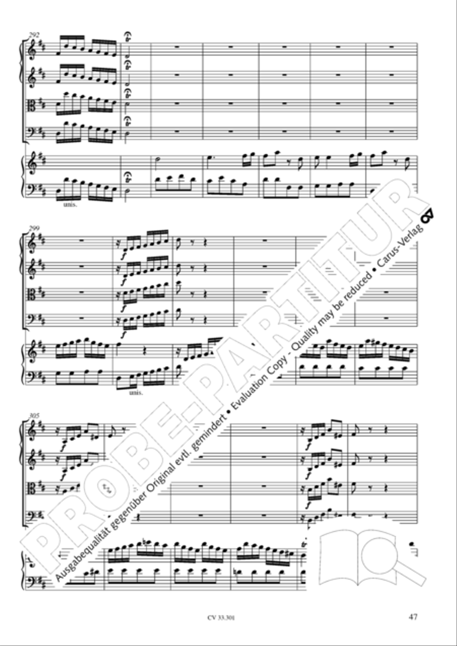 Concerto per il Cembalo in D Cello scores gallery preview page 48