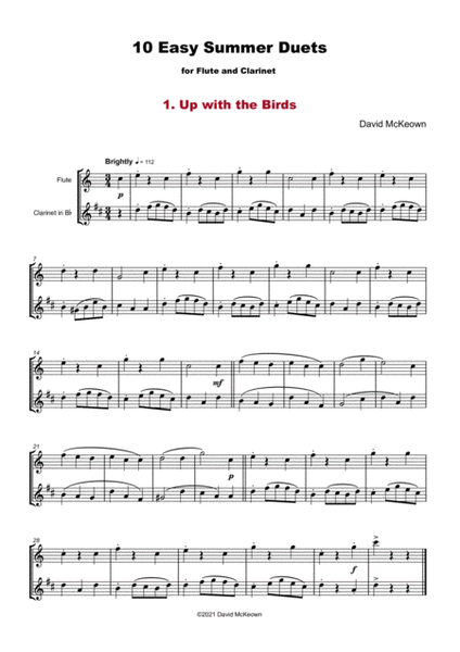 10 Easy Summer Duets for Flute and Clarinet