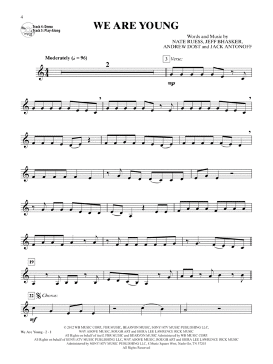 AOA Pop, Rock, and Movie Instrumental Solos Horn Solo scores gallery preview page 4