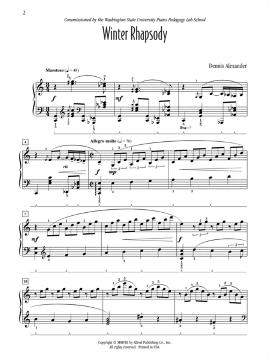 Winter Rhapsody Winter Rhapsody Piano Solo scores gallery preview page 2