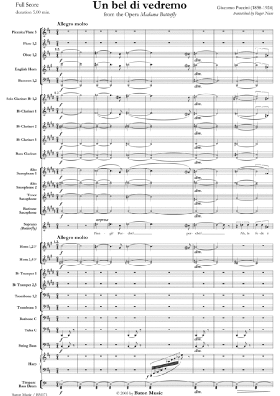 Un bel di vedremo Concert Band scores gallery preview page 2