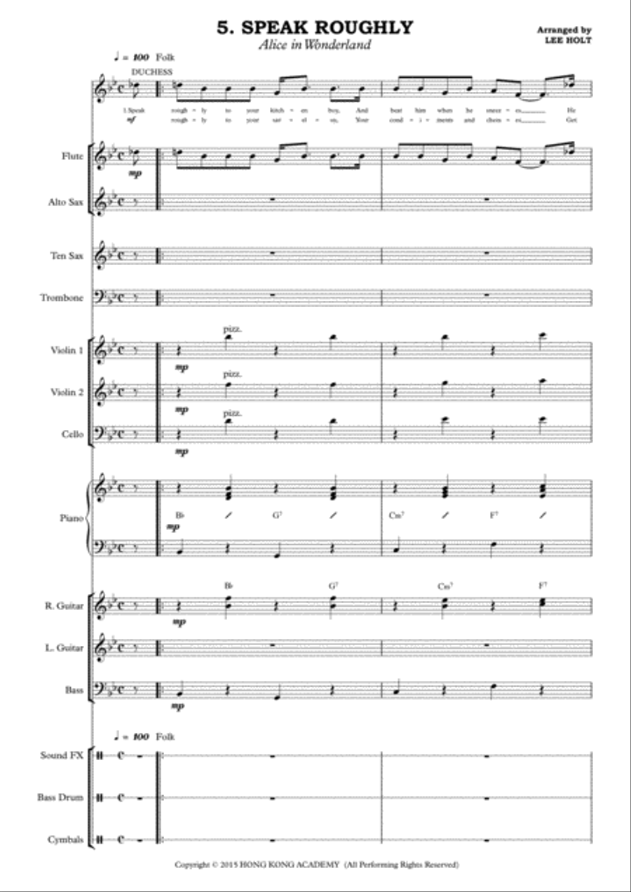 SPEAK ROUGHLY 'Alice in Wonderland' for Show Bands Concert Band scores gallery preview page 3