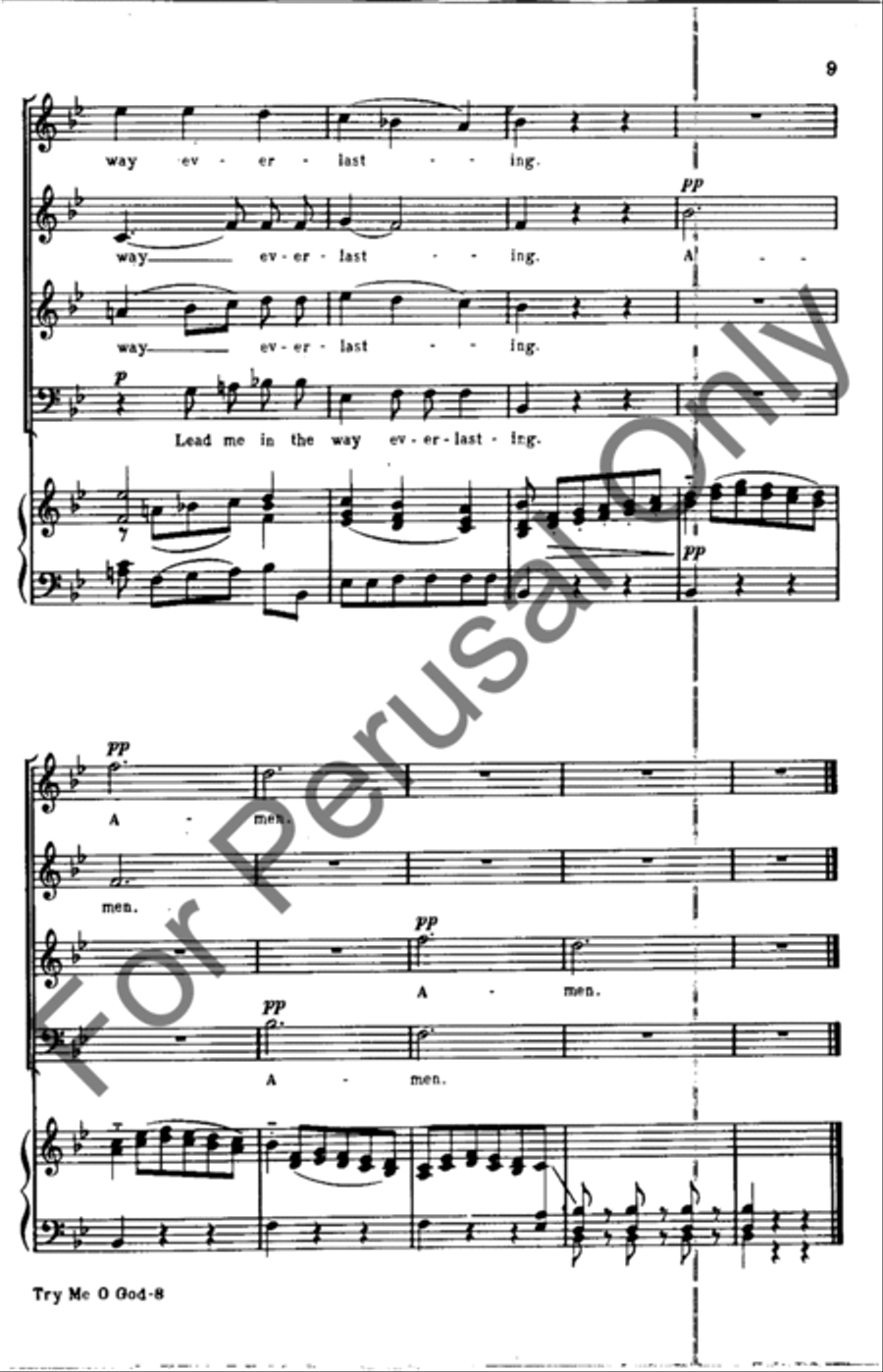 Try Me O God Try Me O God 4-Part scores gallery preview page 9