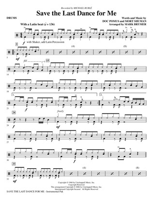 Save The Last Dance For Me (arr. Mark Brymer) - Drums
