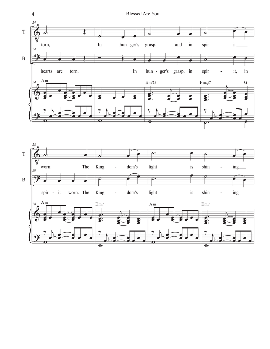Blessed Are You (Duet for Tenor and Bass solo) Tenor Voice scores gallery preview page 4