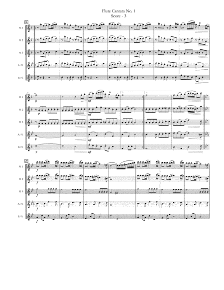 Cantata No. 1 for Flute Quartet or Ensemble Flute - Digital Sheet Music