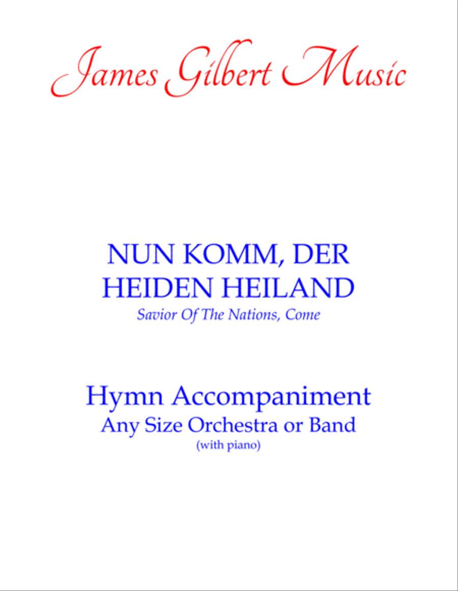NUN KOMM, DER HEIDEN HEILAND (Savior of the Nations, Come) Small Ensemble scores gallery preview page 1