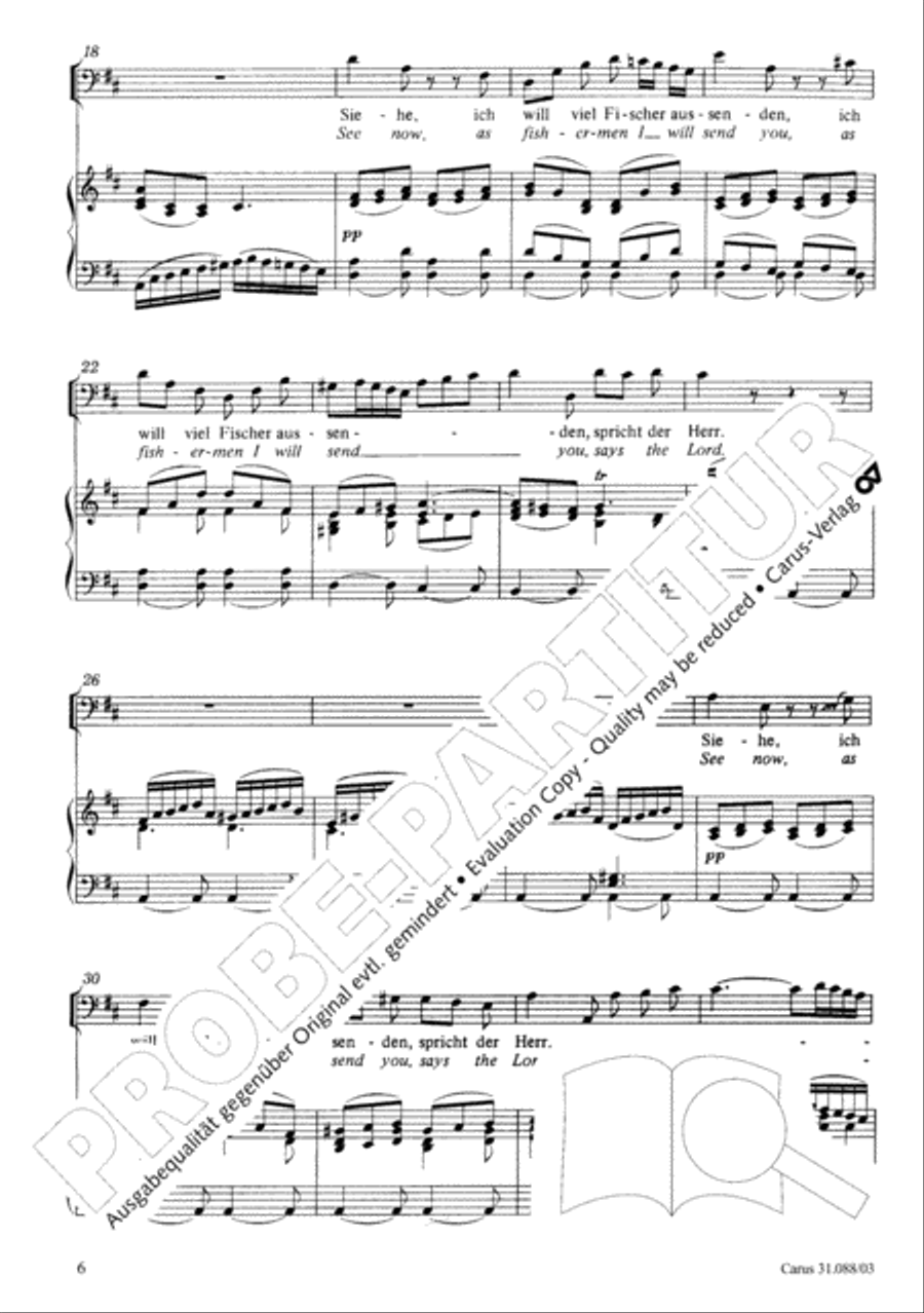 See now, as fishermen I will send you (Siehe, ich will viel Fischer aussenden) 4-Part scores gallery preview page 7