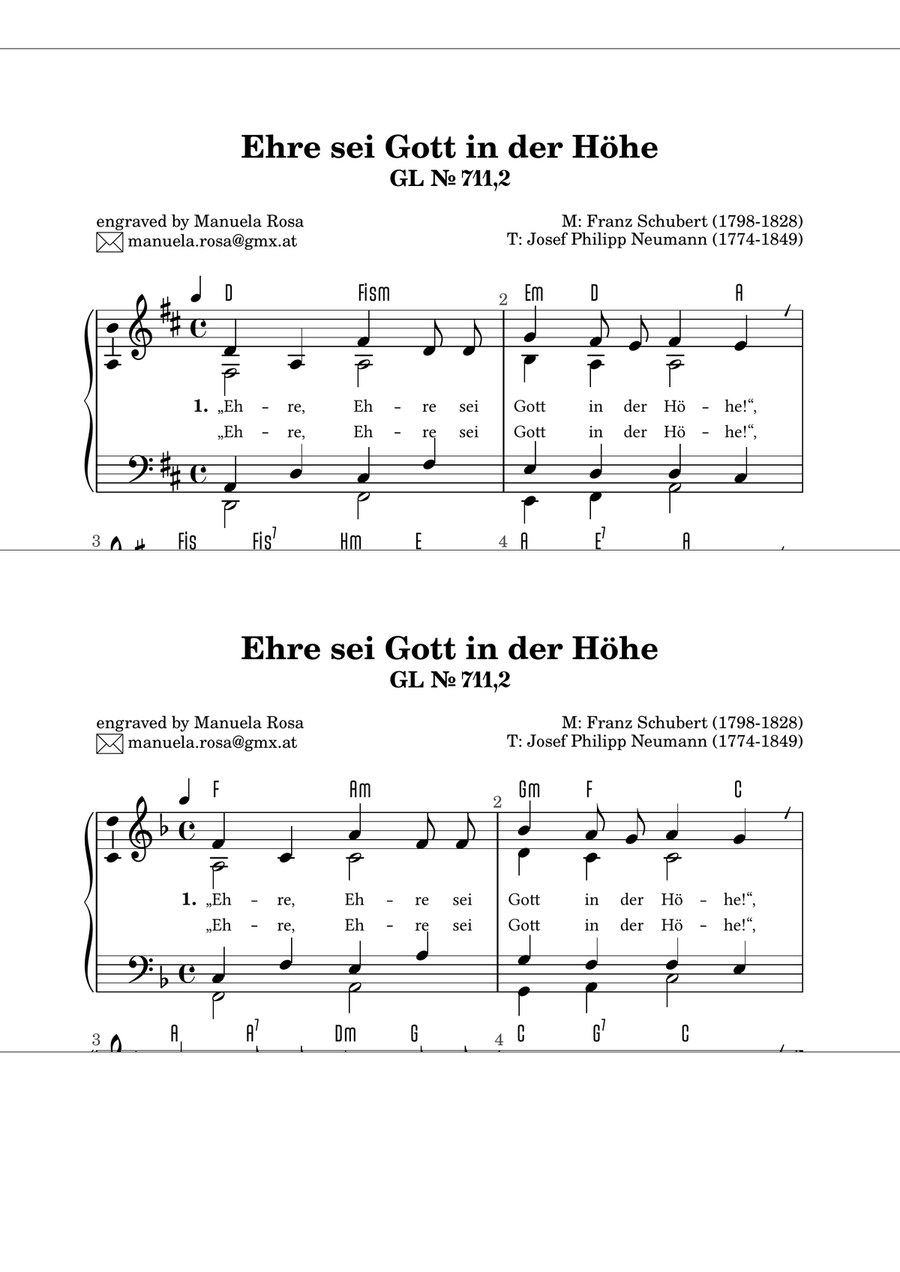 Ehre sei Gott in der Höhe (Gotteslob 711 Nr. 2) Piano Method scores gallery preview page 2