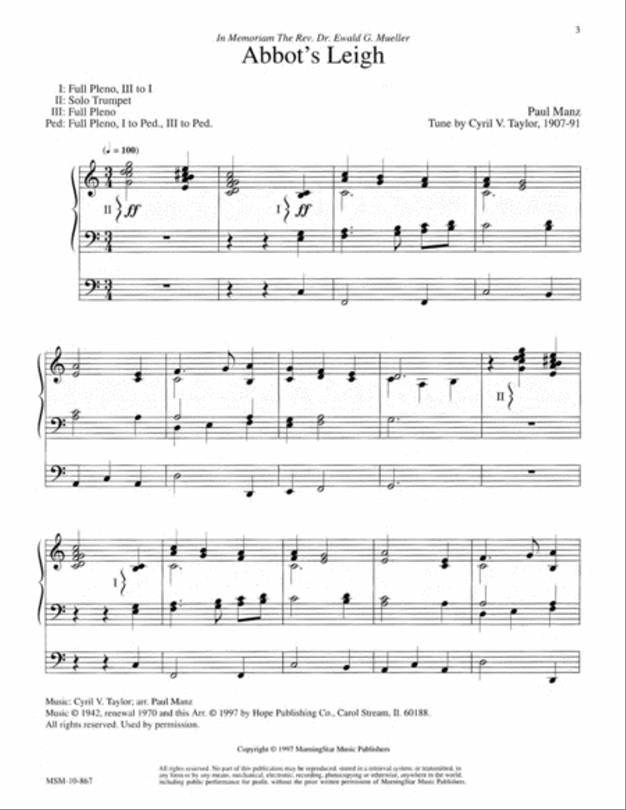 Three Hymn Improvisations Organ scores gallery preview page 3