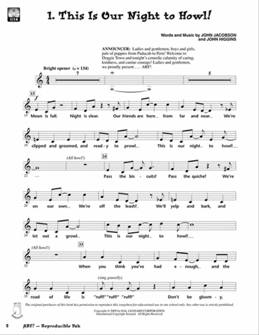Arf! Arf! Choir scores gallery preview page 2