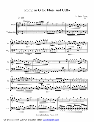 Romp in G for Flute and Cello Duet