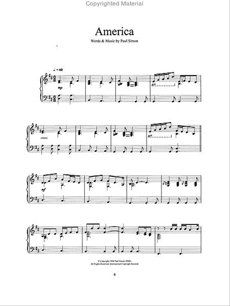 Simon & Garfunkel for Piano Solo Piano Solo scores gallery preview page 2