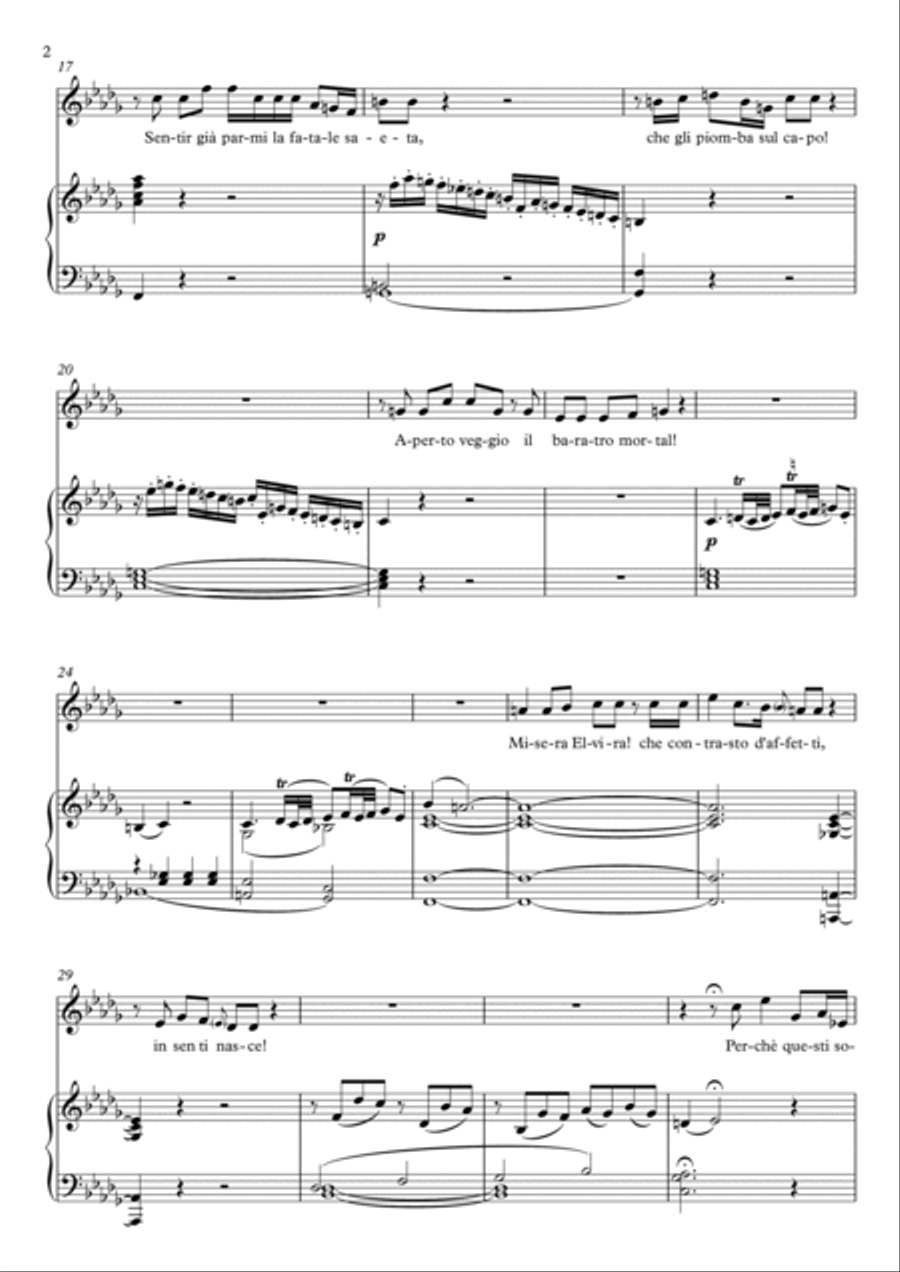 Mi tradi quell'alma ingrata - Don Giovanni (Db Major) Soprano Voice scores gallery preview page 3