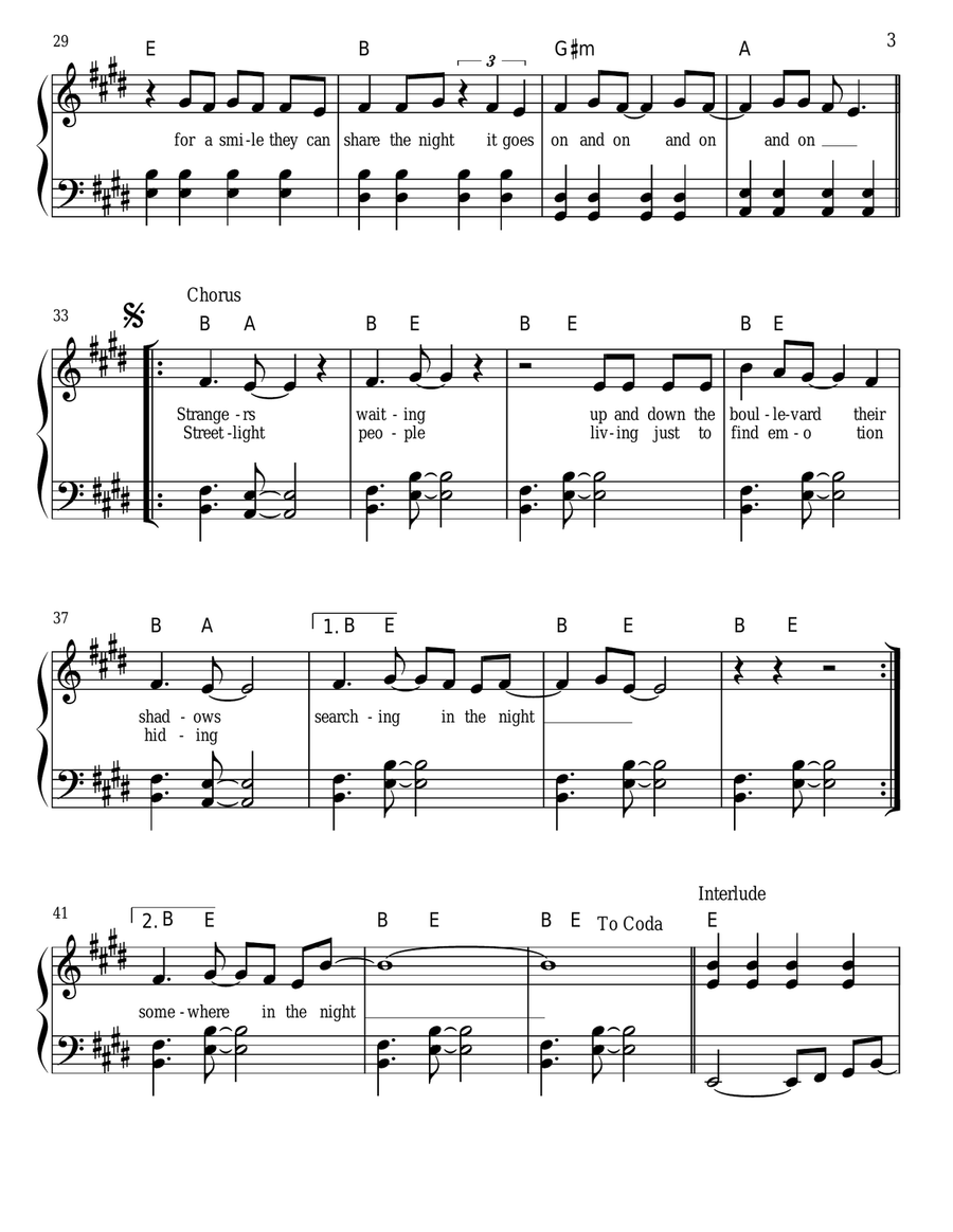Don't Stop Believin' Piano, Vocal scores gallery preview page 3