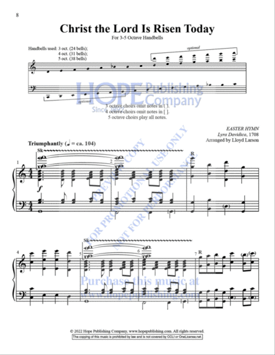 WORSHIP OPENERS: Handbell Introits, Vol 1 Handbell Choir scores gallery preview page 9