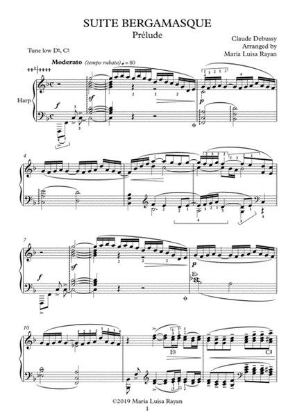 Suite Bergamasque, includes all four movements: Prelude, Menuet, Clair de Lune and Passepied