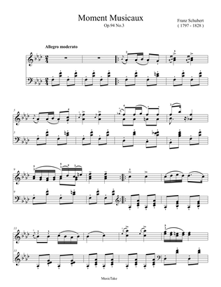 Book cover for Schubert Moment Musicaux Op.94 No.3