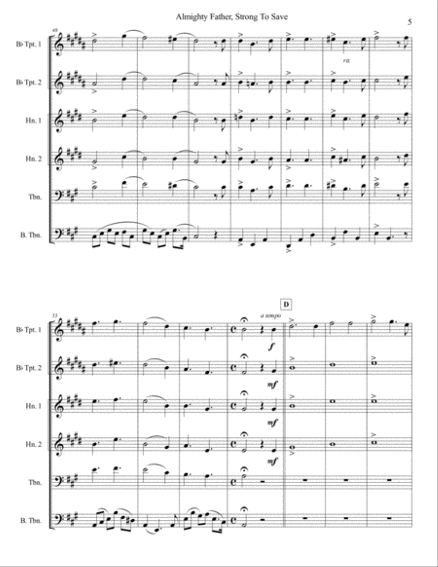 Almighty Father, Strong To Save Brass Ensemble scores gallery preview page 5